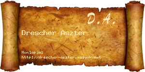 Drescher Aszter névjegykártya